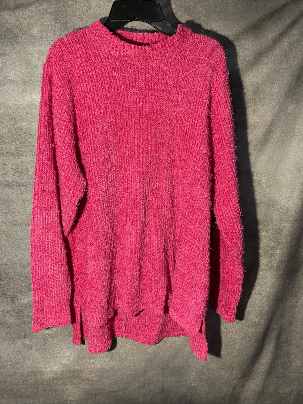 Lane Bryant Pink Fuzzy Ribbed Knit Long Sleeve Sweater Size 18/20